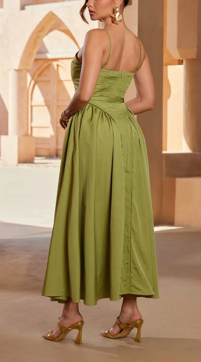 Maxi Smocked Structured Dress