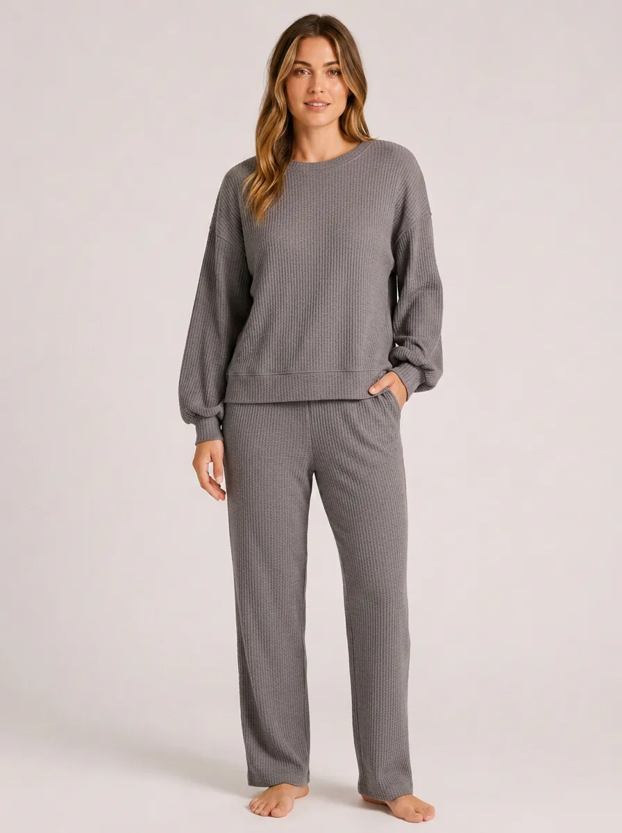 Women's Relaxed Waffle Knit Lounge Set