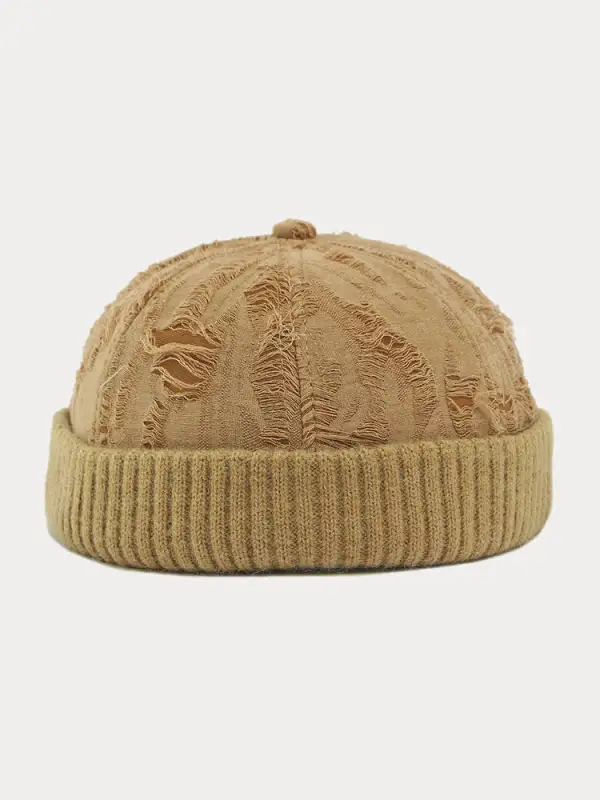 Stylish Knit Distressed Beanie Hat