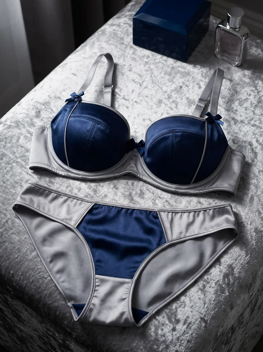Women's And Satin Bow And Lingerie Set