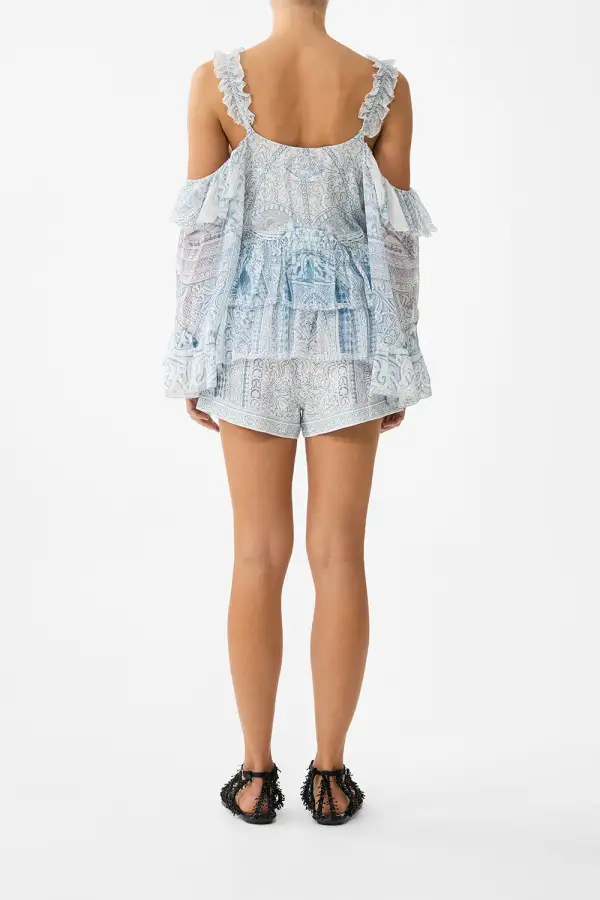 Cold Shoulder Ruffle Top