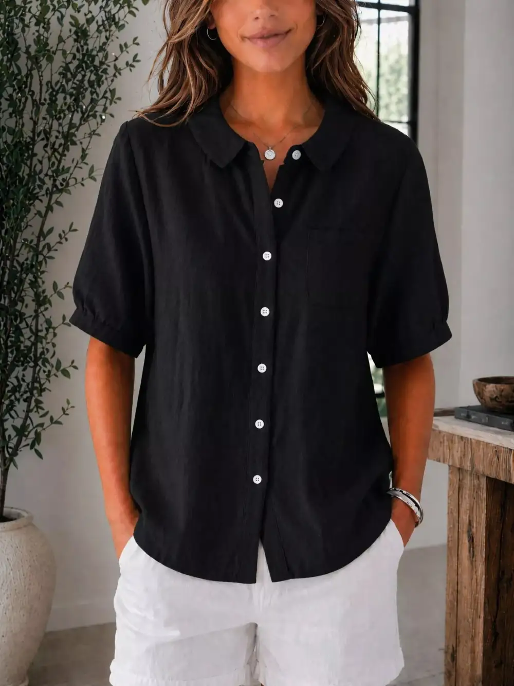 Button-Up Short Sleeve Shirt