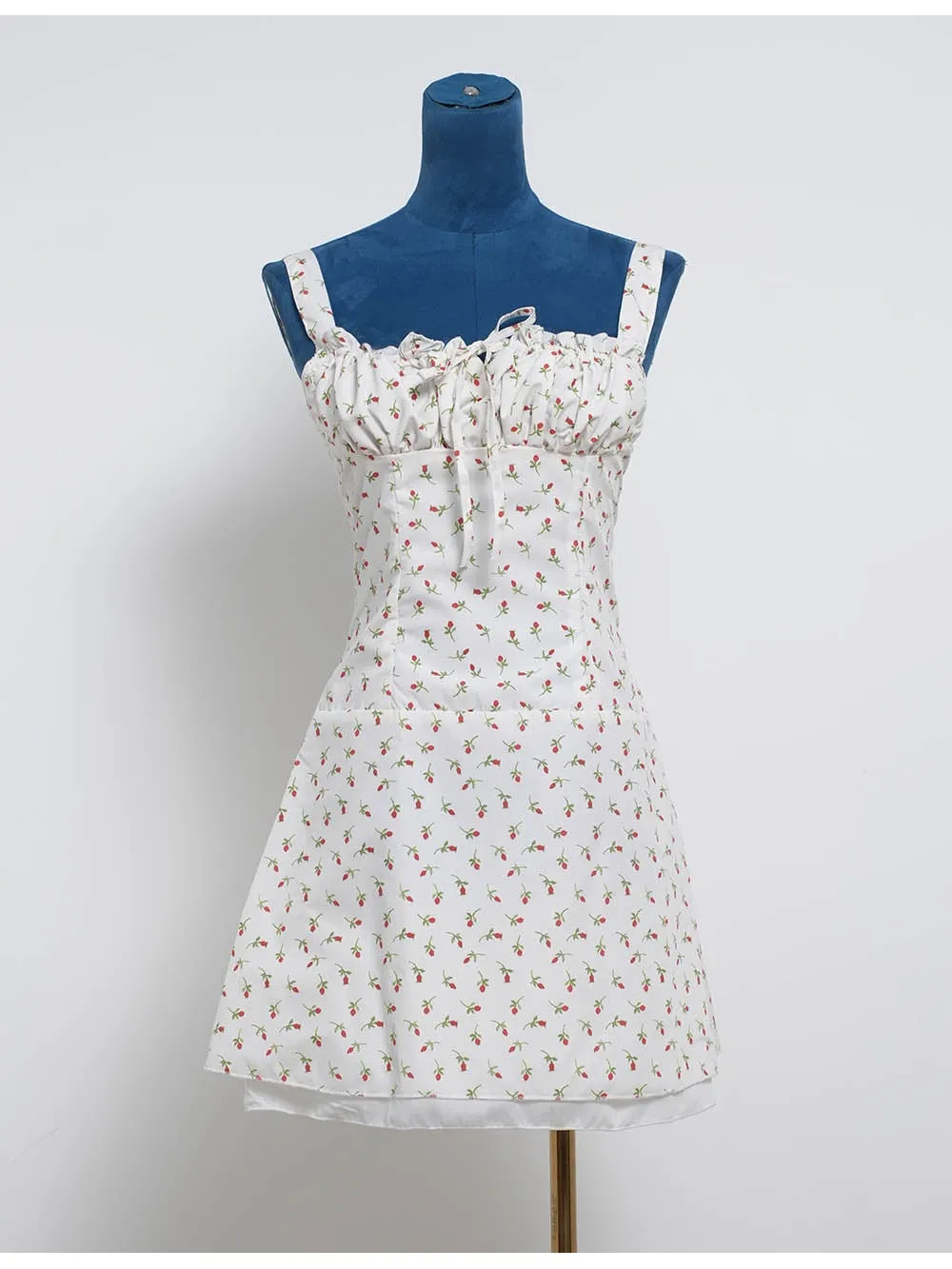 Square Neck Front Sleeveless Mini Dress