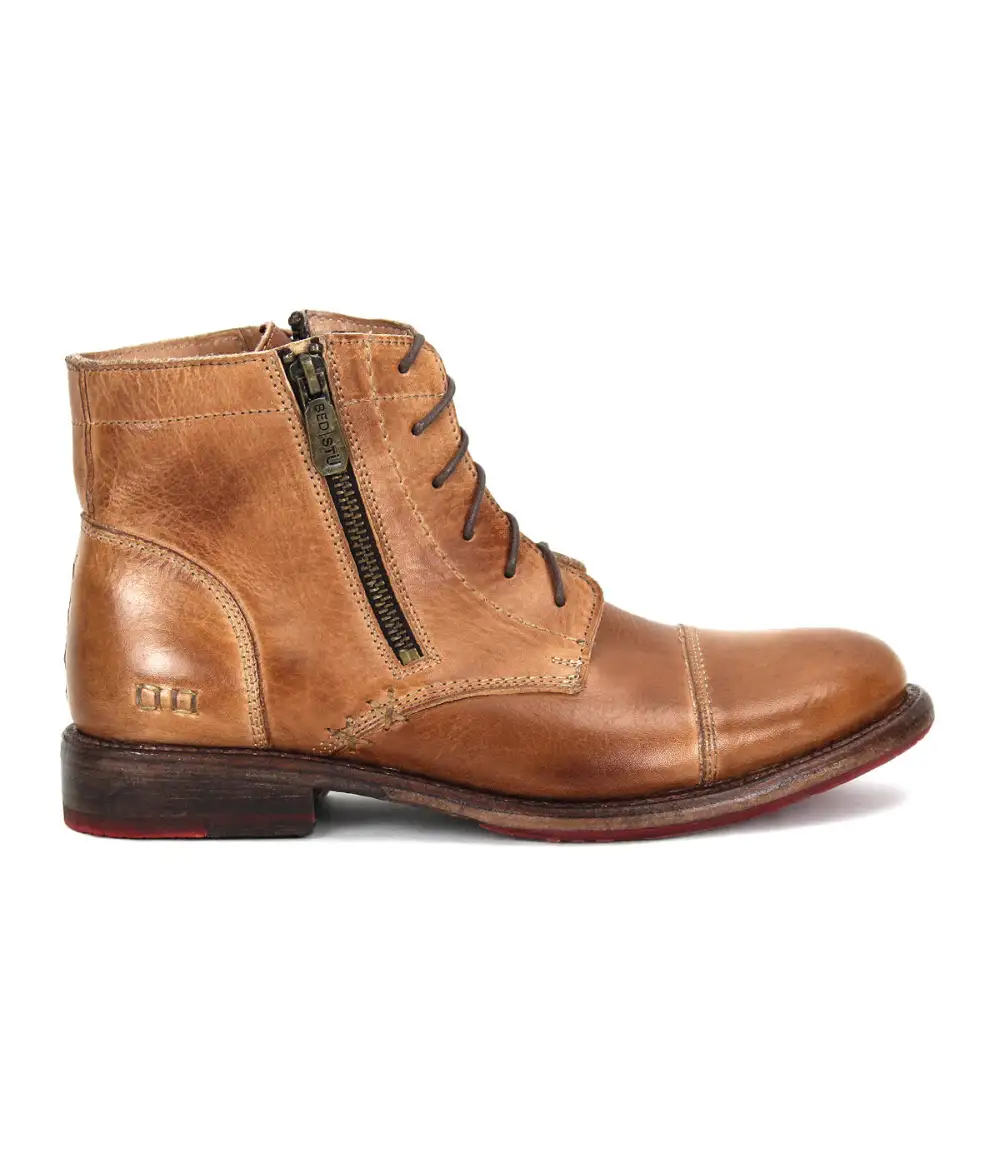 Cap-Toe Contrast-Stitched Combat Boots