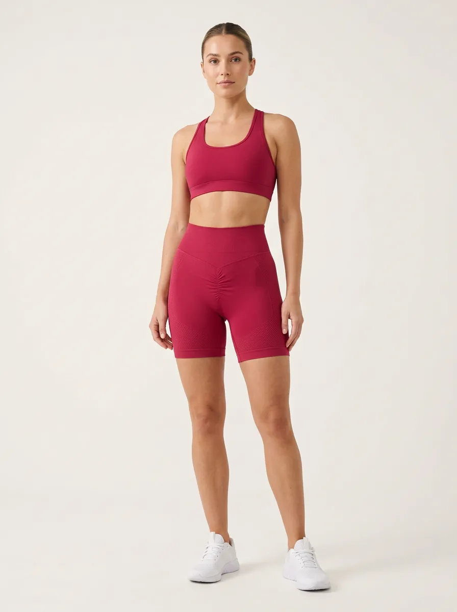 Women's Seamless High Waist Ruched Fitness Shorts
