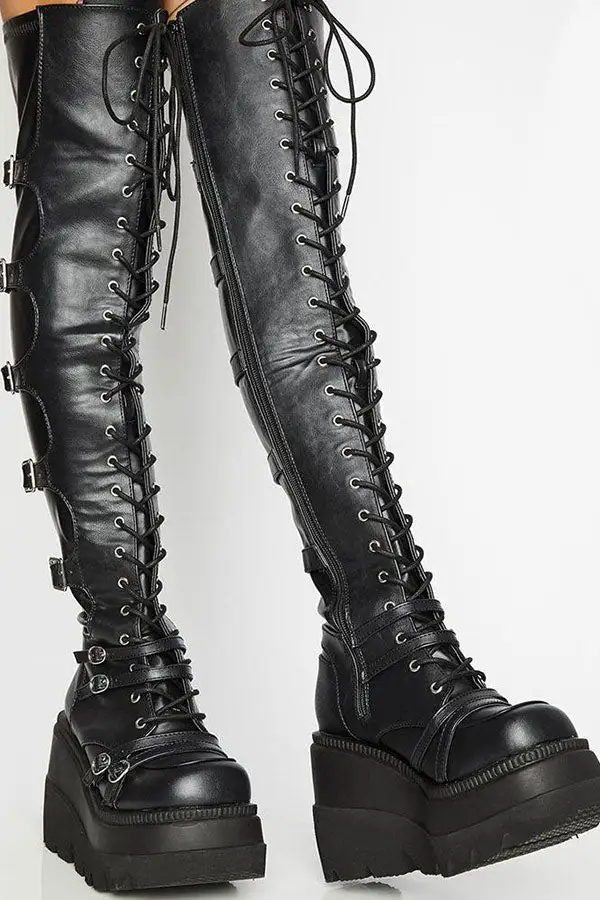 Black Strappy Boots