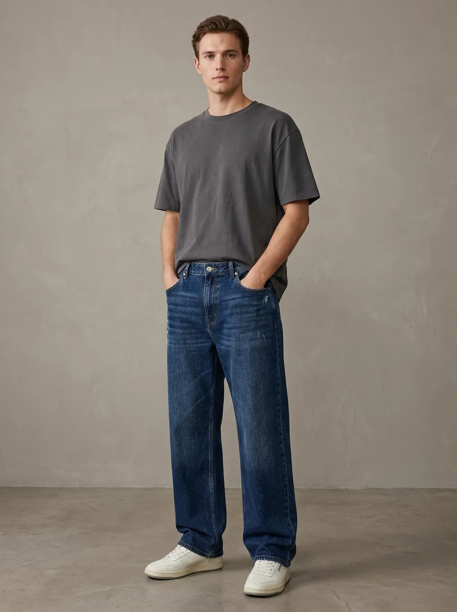 Casual Comfort Straight Fit Relaxed Fit Men's Relaxed Denim Jeans