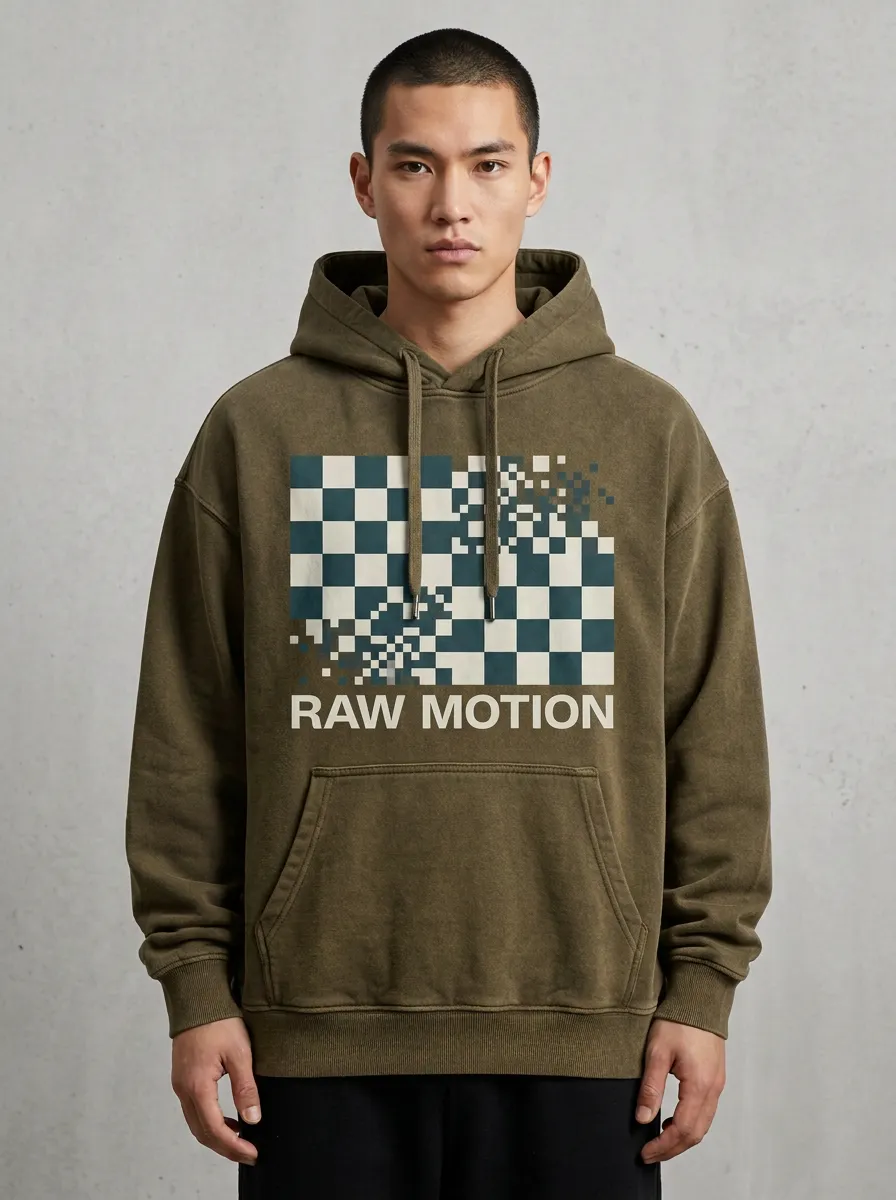 Checkerboard Pixel Men's Graphic Hoodie