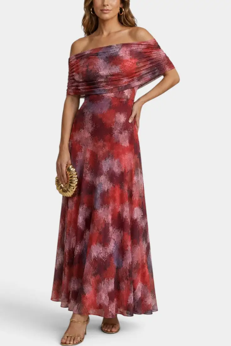 Asymmetric Tie-Dye Maxi Dress