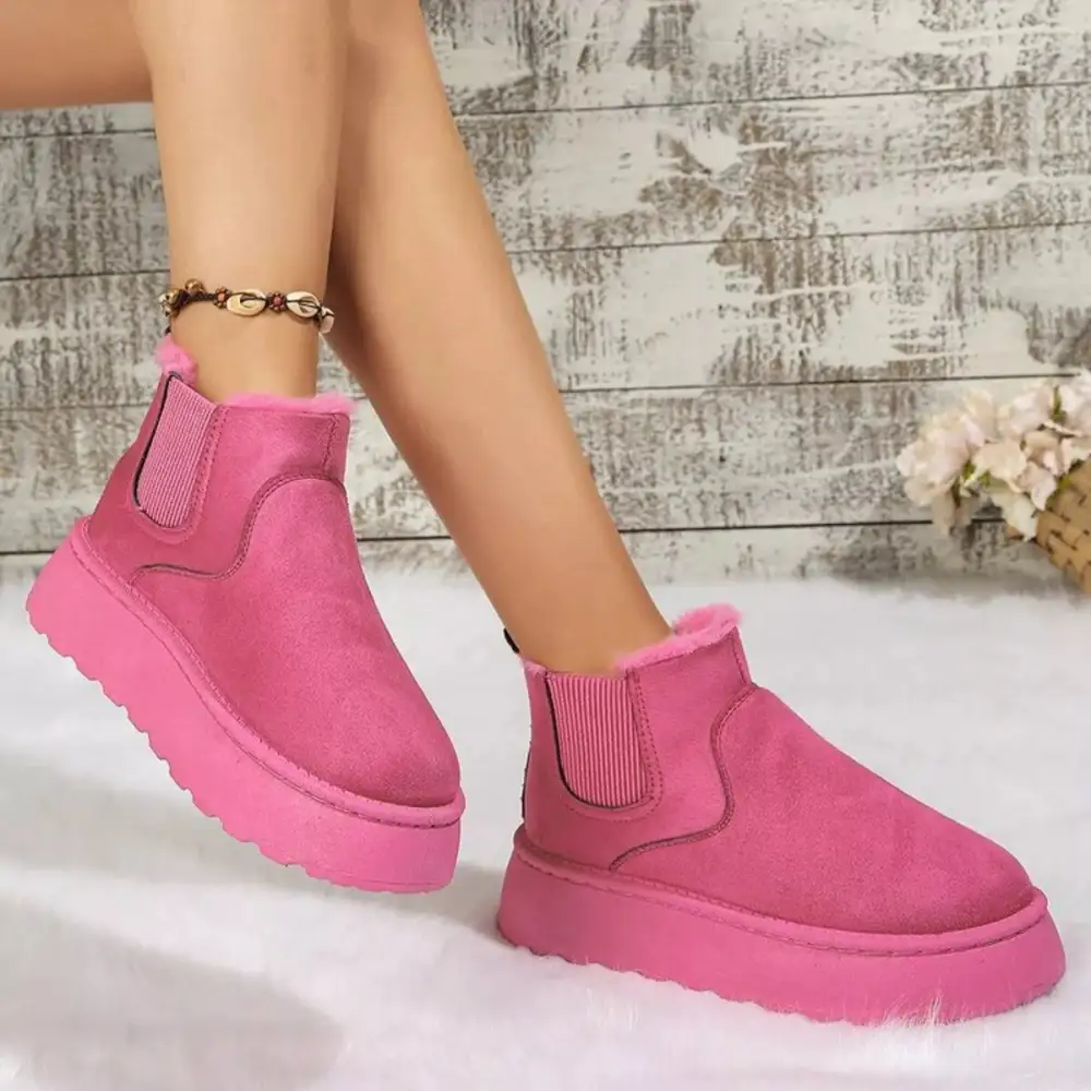 Round Toe Platform Ankle Boots
