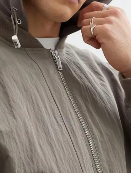 Men's Beige Casual Loose Beige Hooded Jacket
