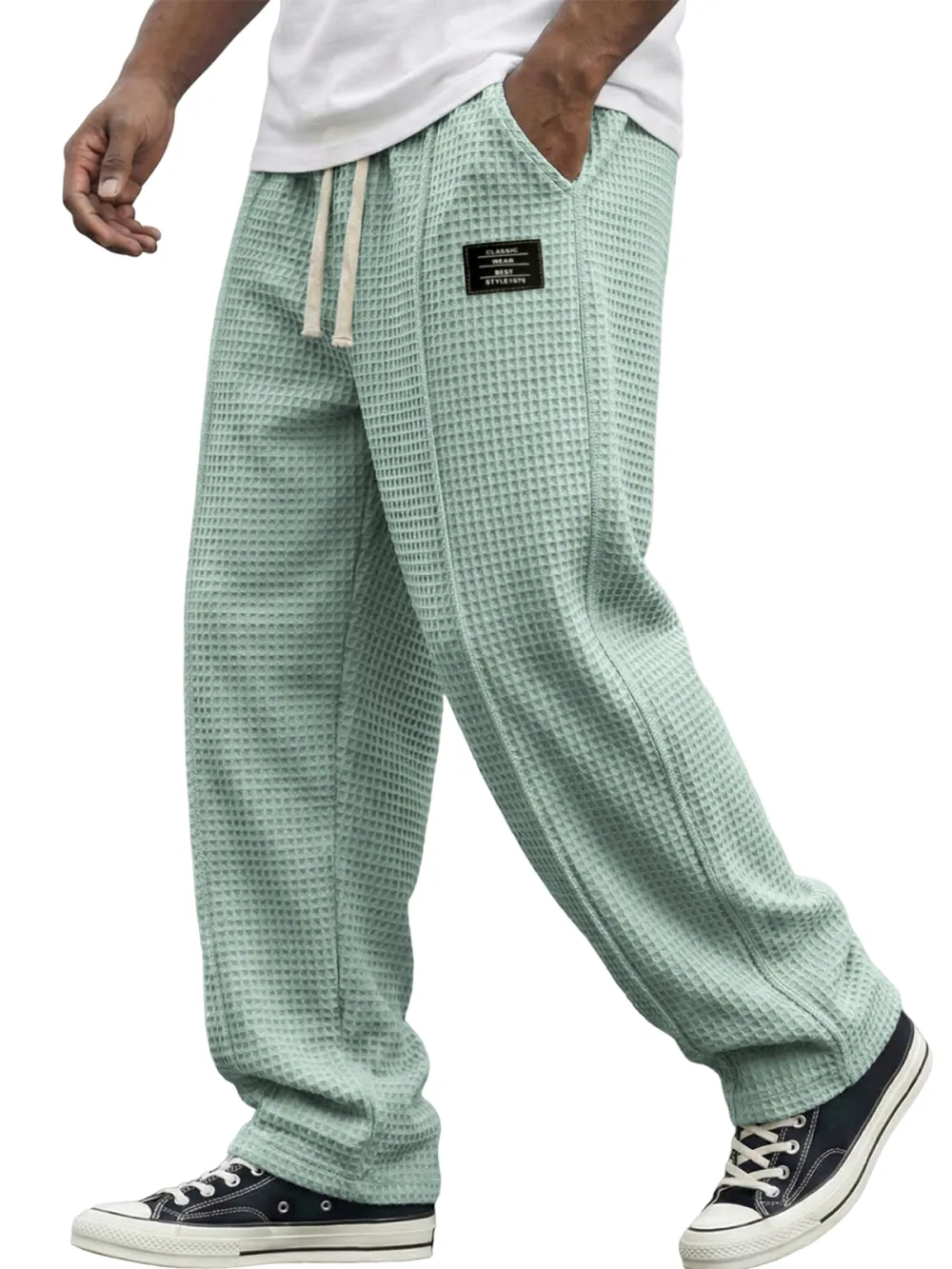 Textured Knit Seamed Detail Pants