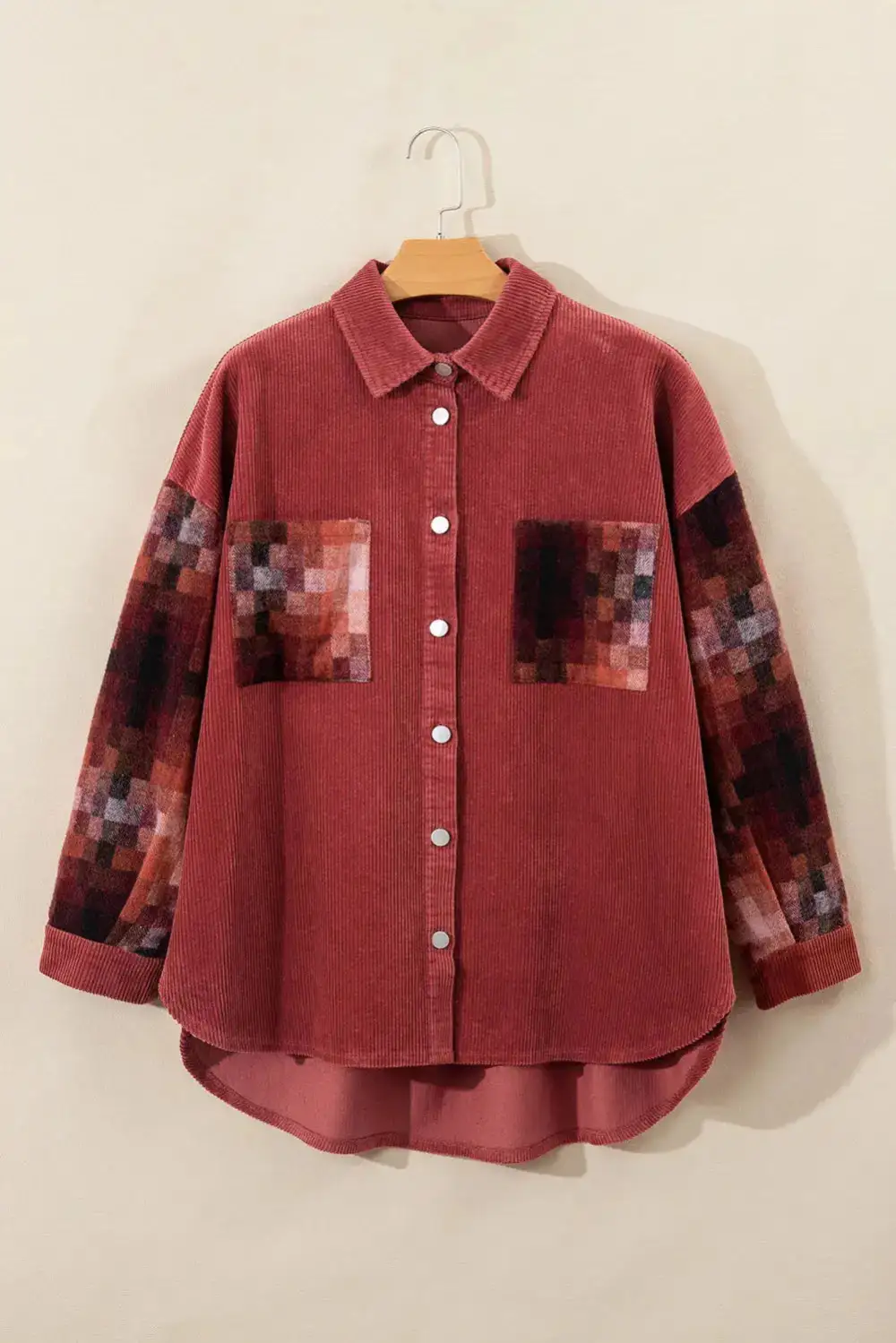 Relaxed Button Front Pocketed Casual Jacket