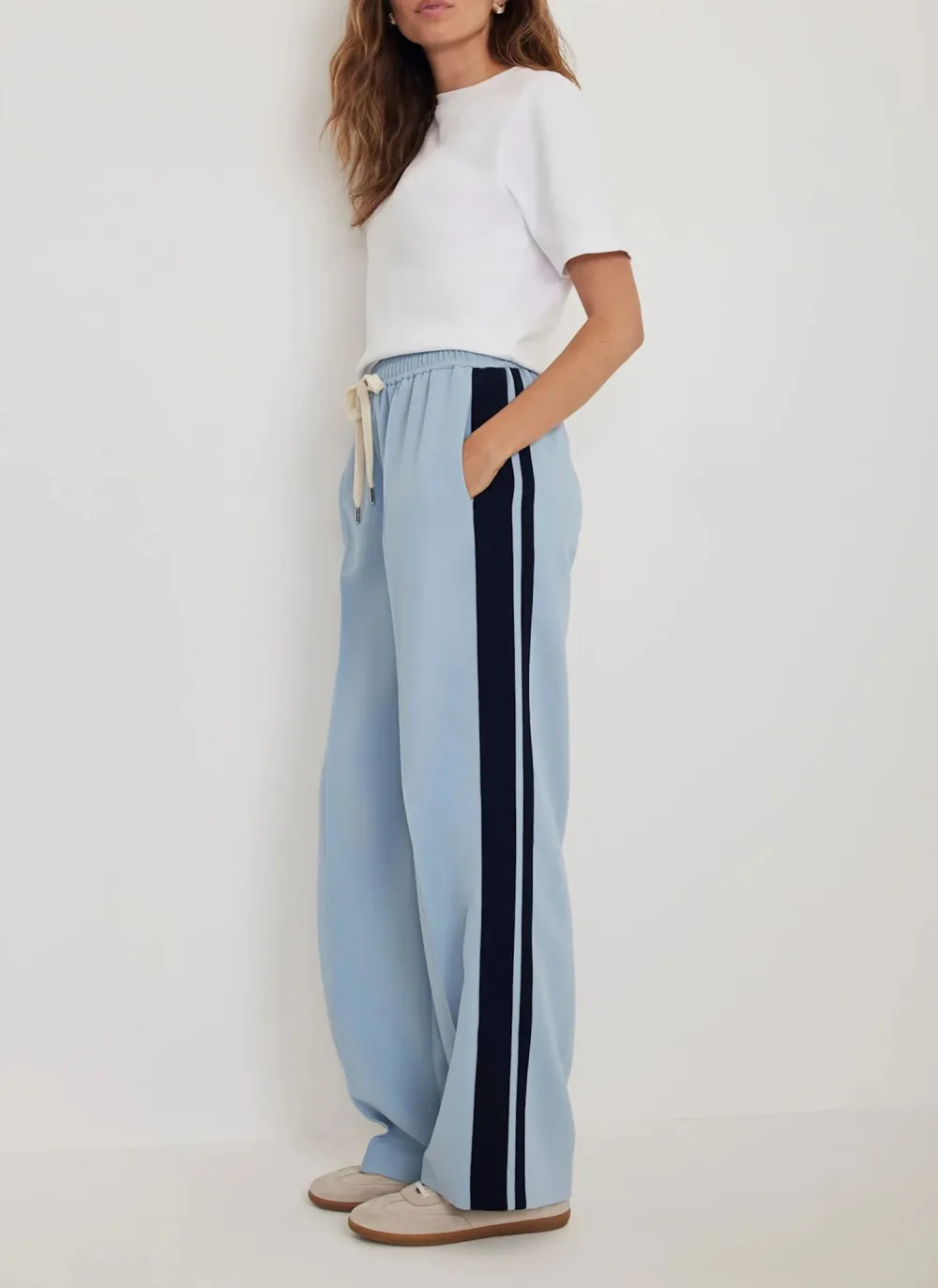 Casual Style Side Stripe Trousers