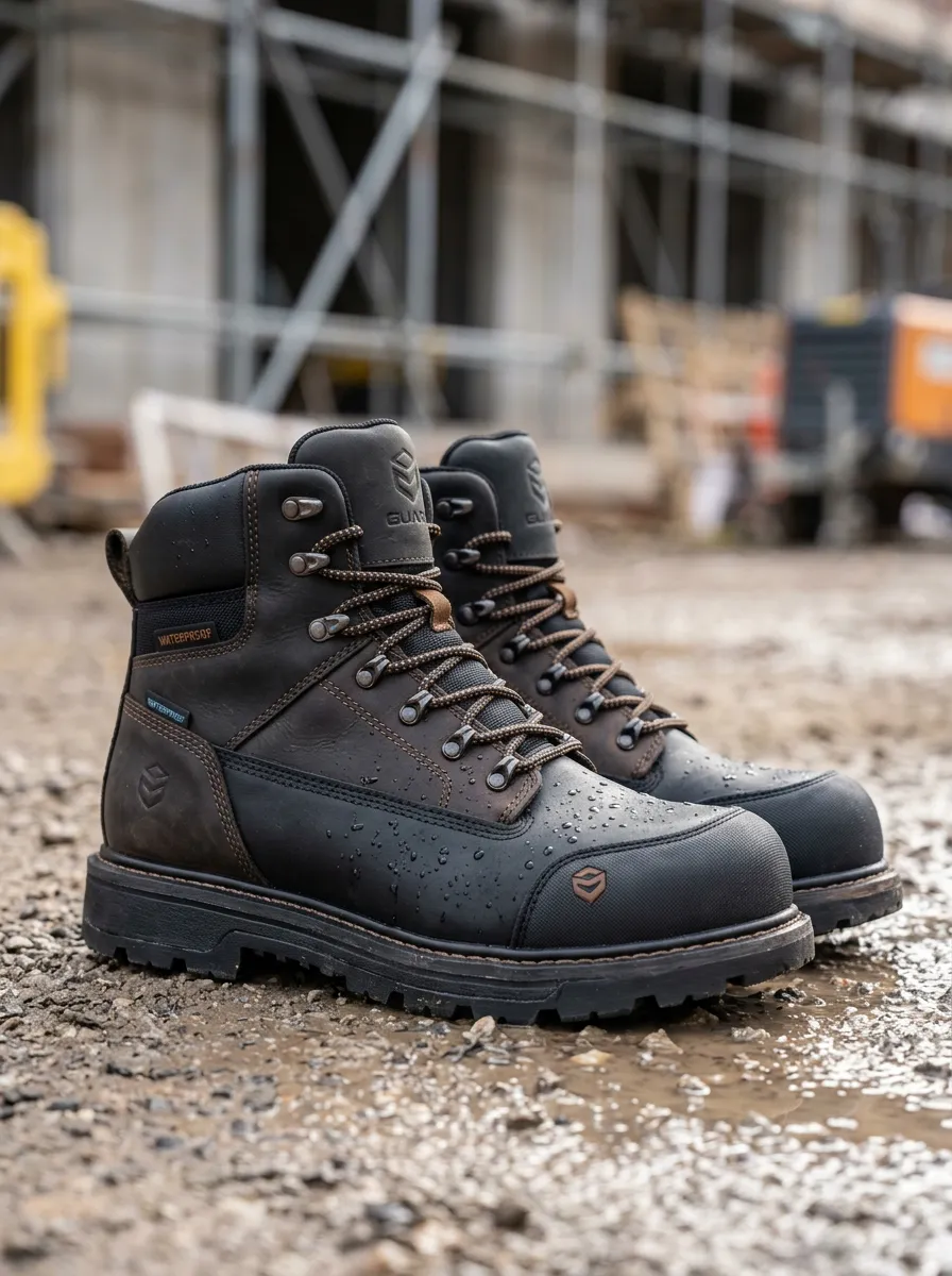 Everyday Leather-Look Workwear Men's Waterproof Work Boots