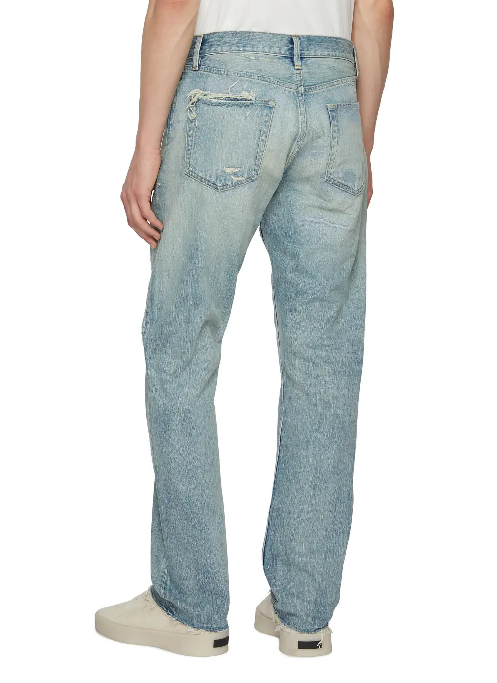 Soft Straight-Cut Daily Blue Cottom Jeans