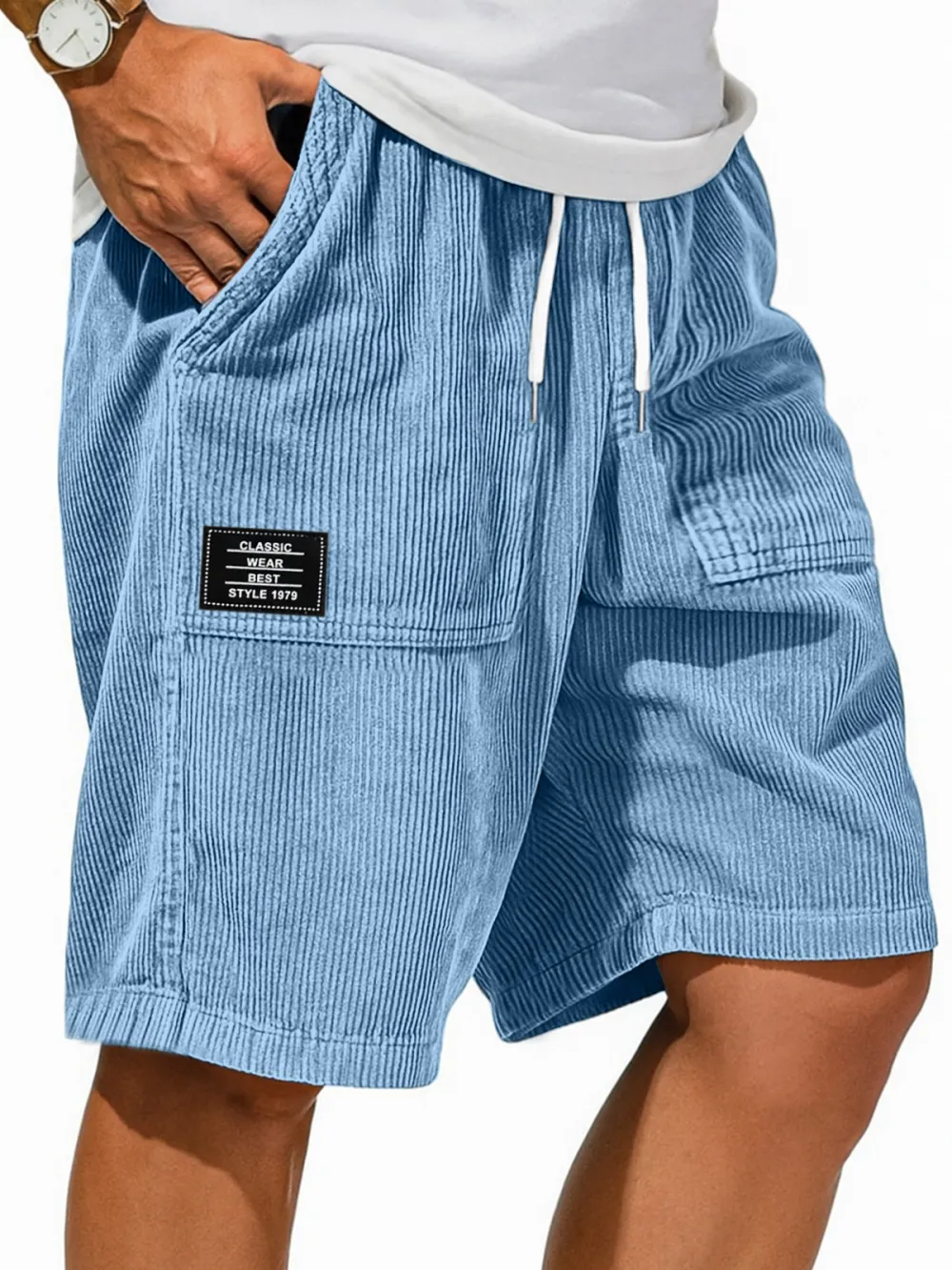 Structured Garment Washed Shorts