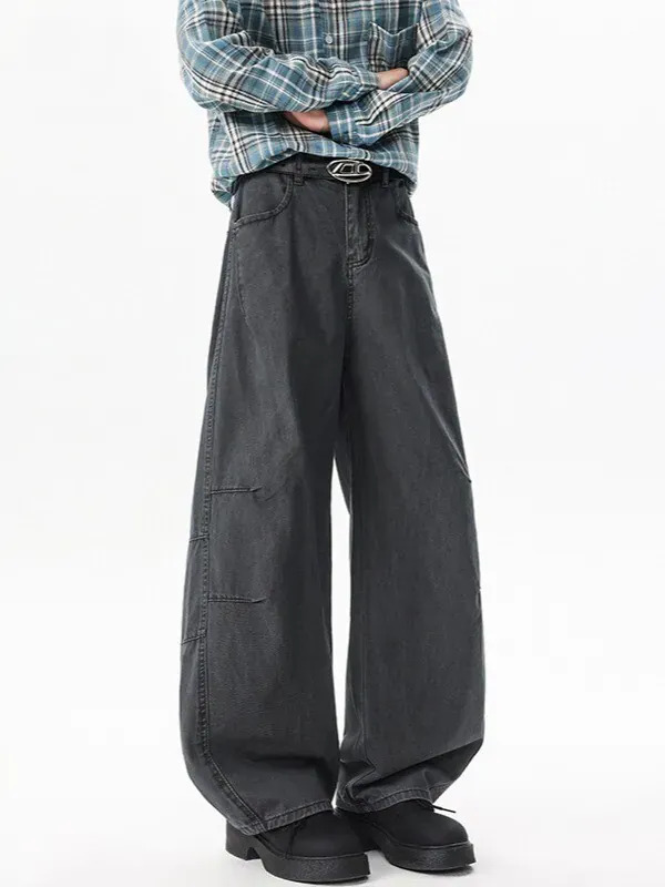Distressed Washed Slash Denim Jeans