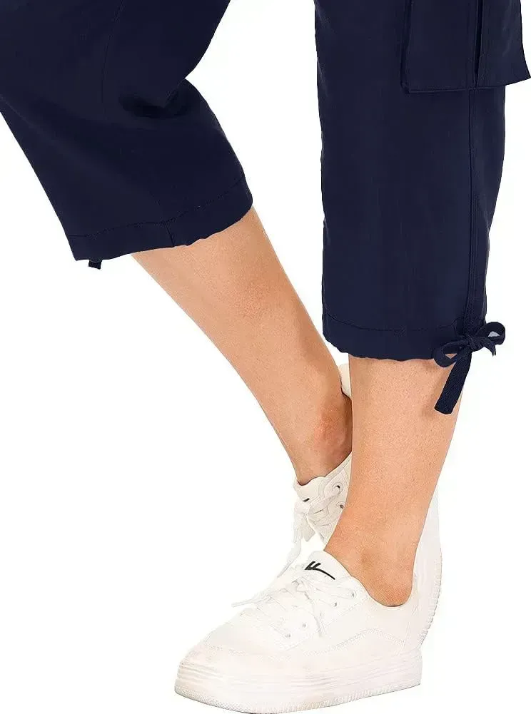 MoFiz Womens Capris with Pockets Loose Fit Casual Capri Pants Dressy Lightweight Ladies Baggy Cargo Pants for Hiking