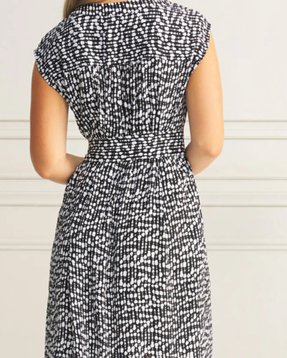 V-Neck Crepe Dress