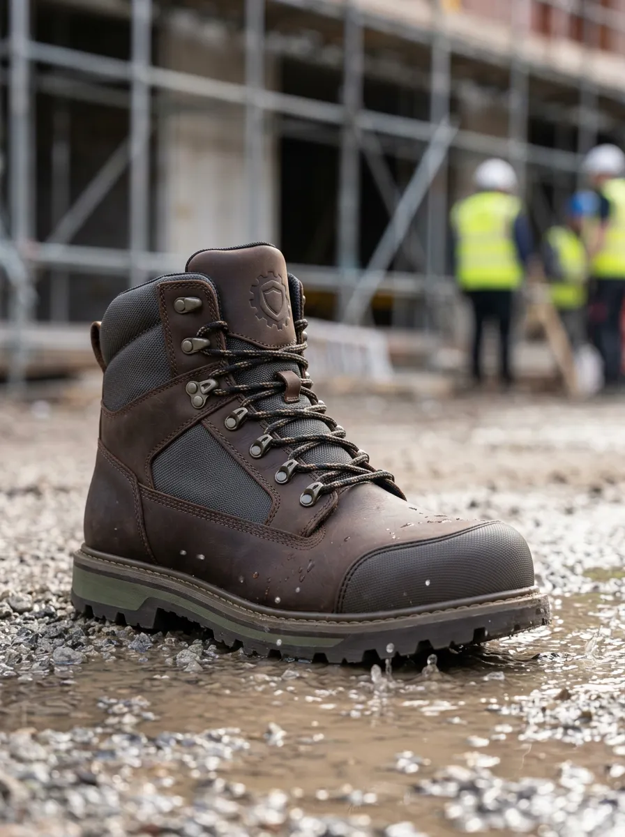 Adventure Leather-Look Men's Waterproof Work Boots