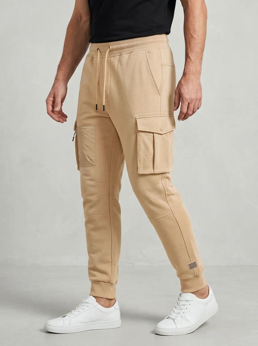 Outdoor-Inspired Multi Pocket Heritage Look Men's Cargo Jogger Pants