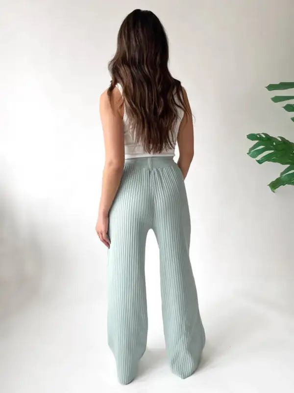 Drawstring Loose Lace Straight Trousers Pants
