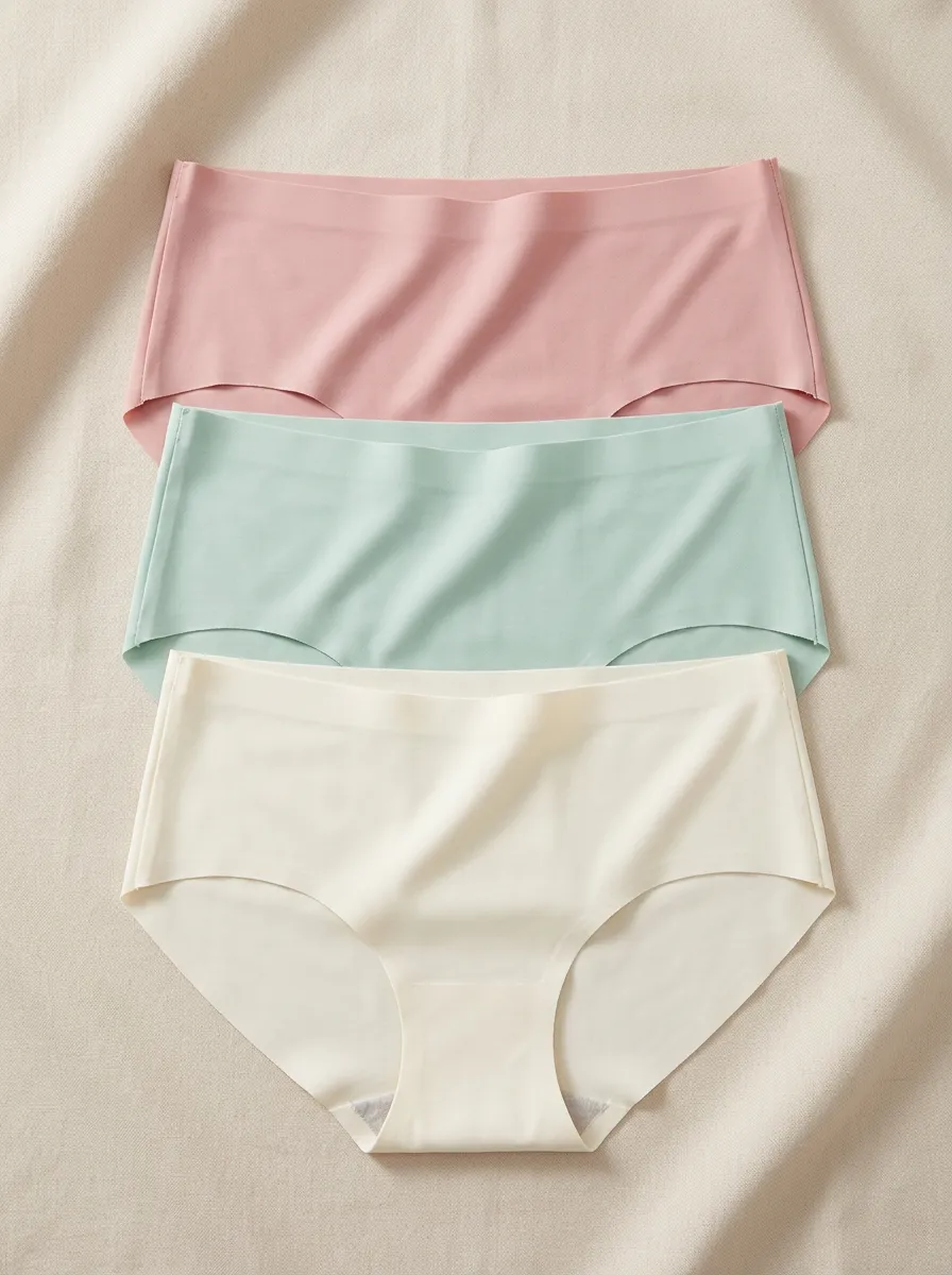 Women's Classic Seamless Pastel Solid Color Three-Pack Panties