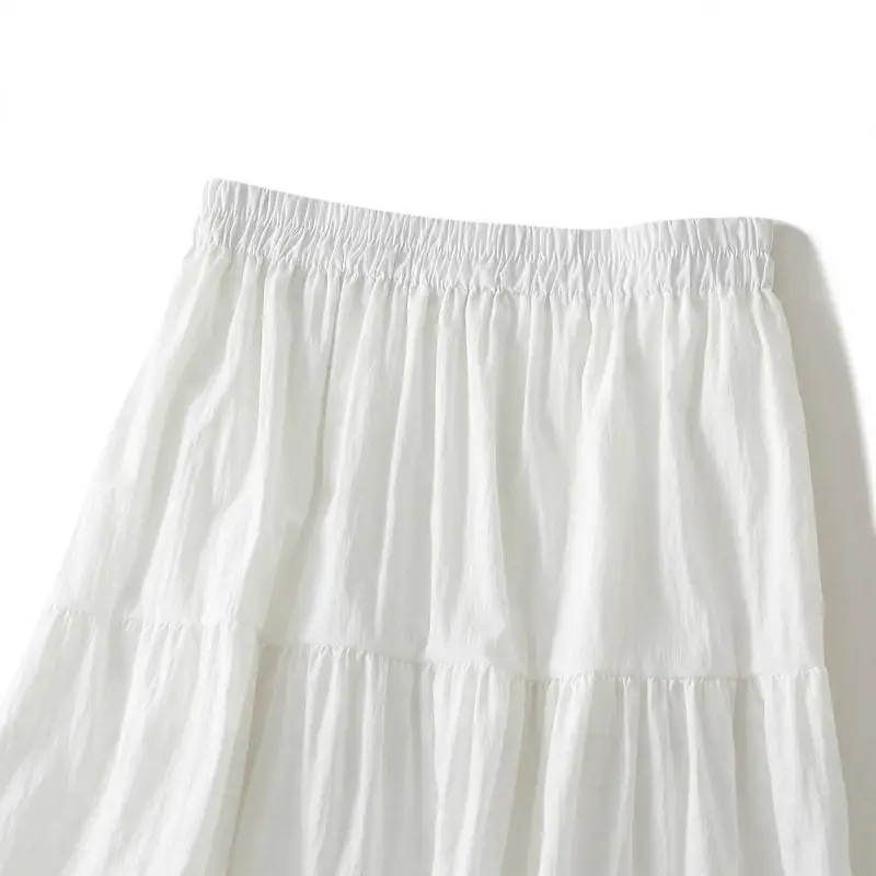 Everyday Midi Skirt With Lace Trim