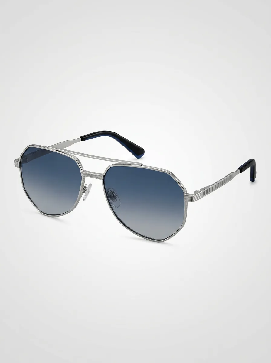 Unisex Aviator Style Metal Frame Gradient Lens Sunglasses