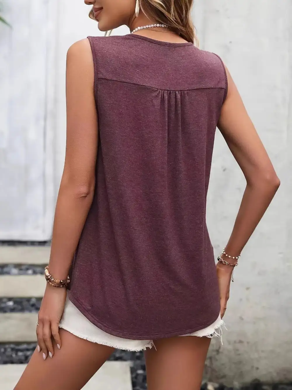 Scoop-Neck Lace Tank Top