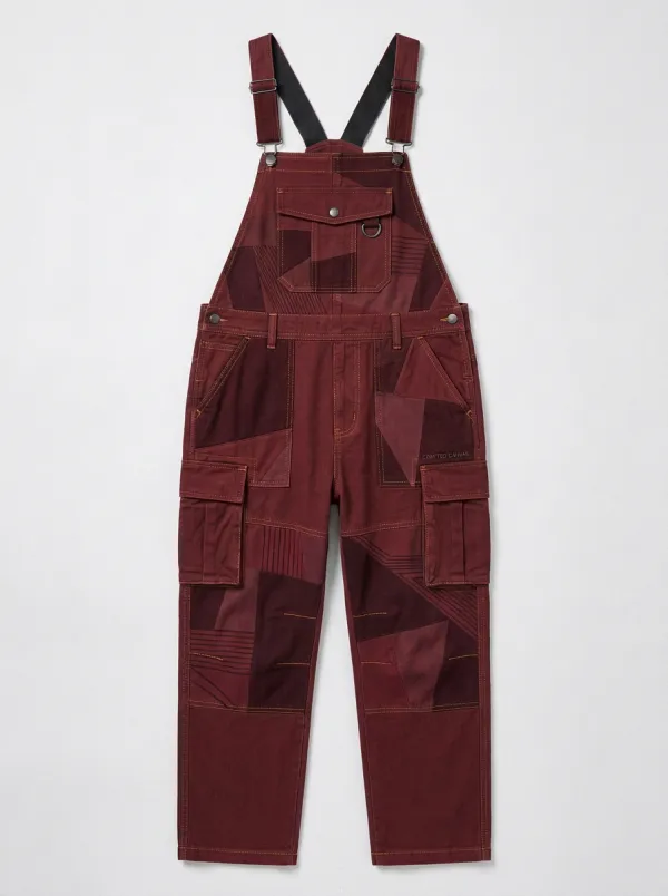 Patchwork Utility Bib Pocket Overalls