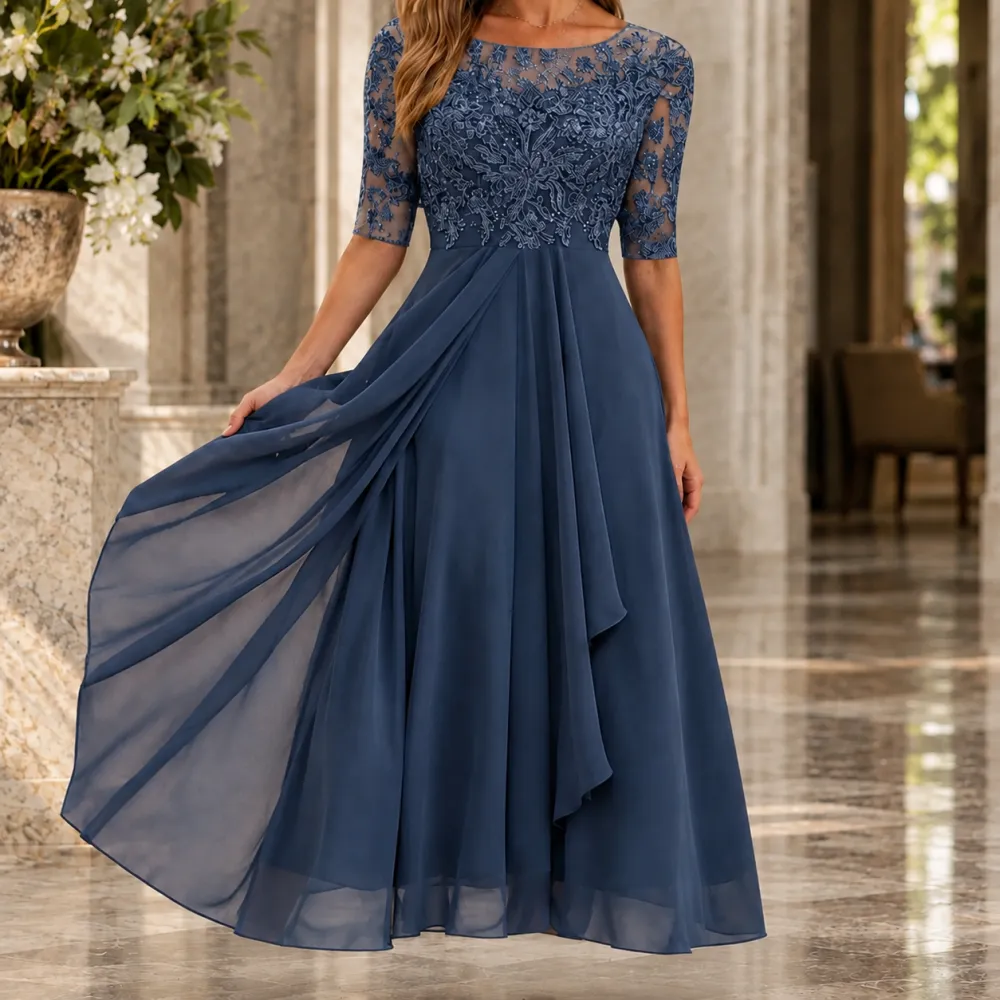 Classic Refined Women's Lace Midi Dress