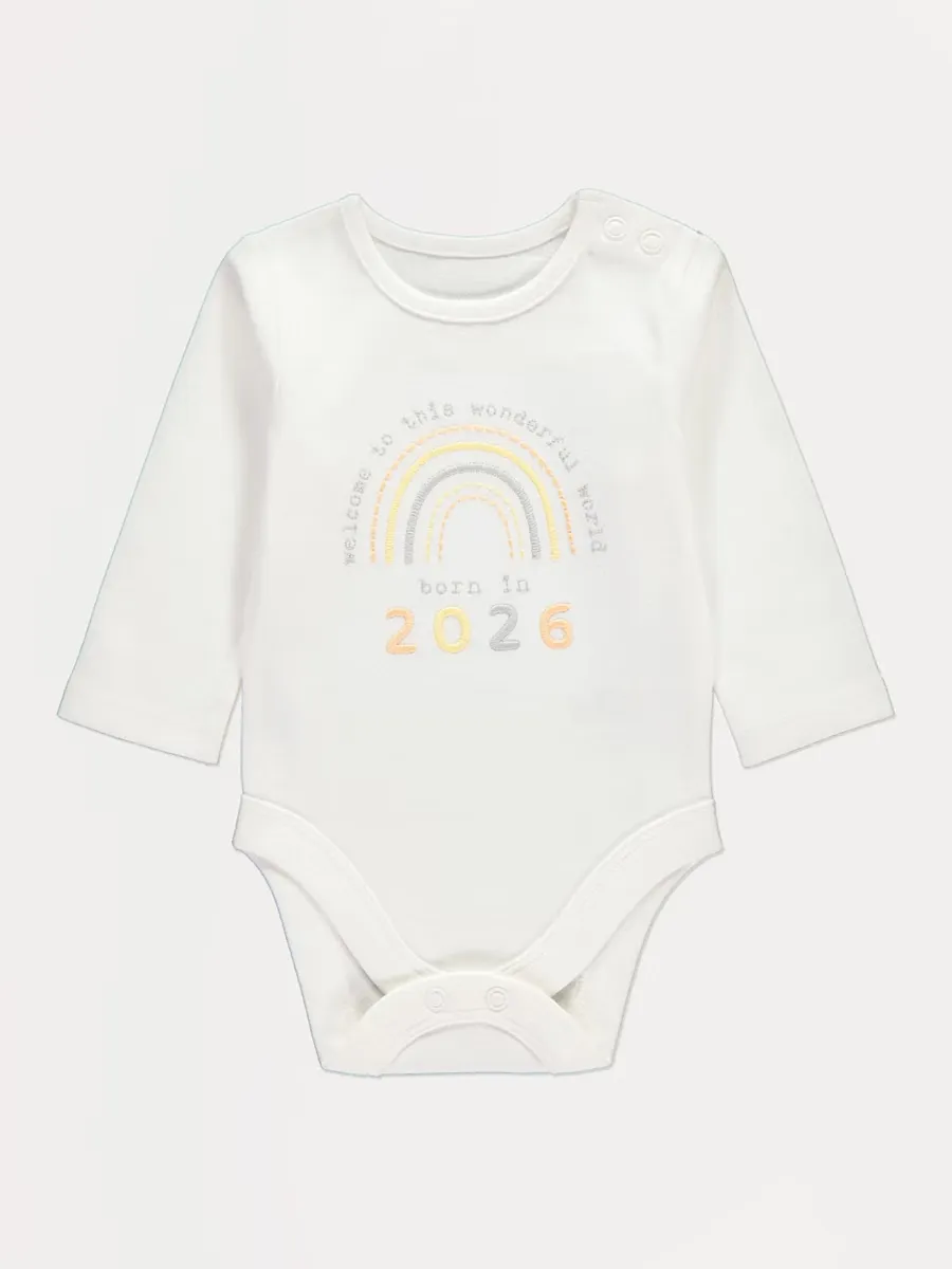 White Welcome to the World 2026 Sleepsuit