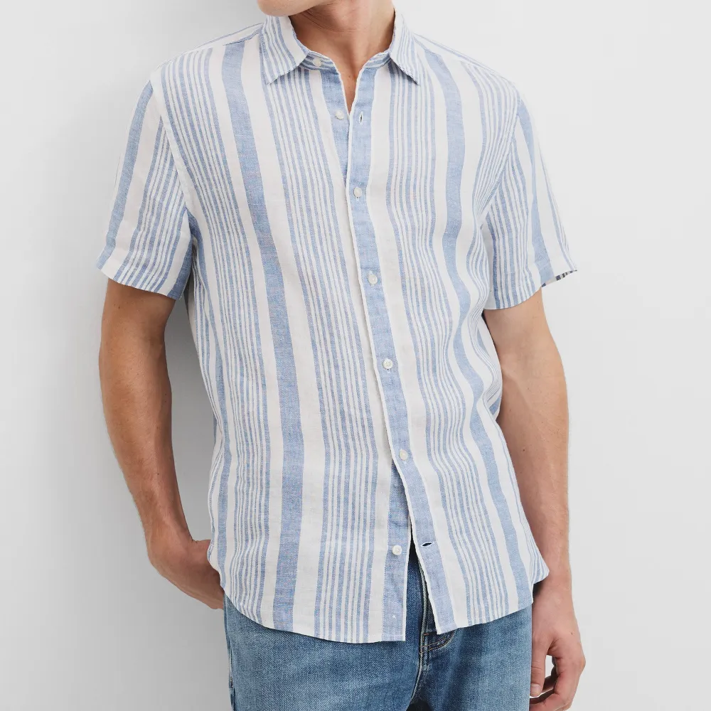 Men's Modern Short Sleeve Regular Fit Striped