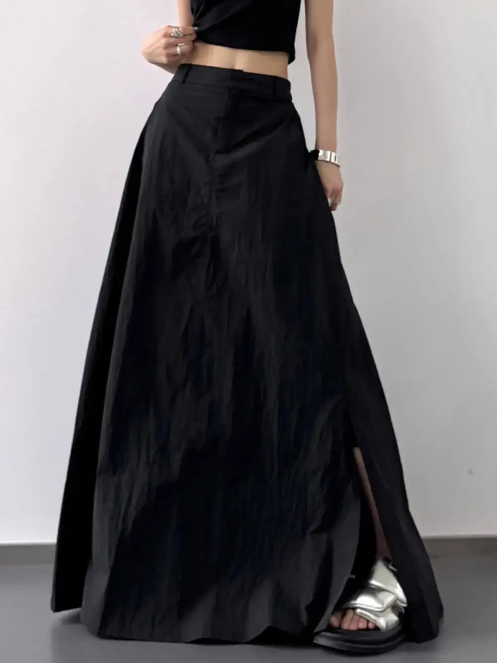 High Waisted Slit Maxi Skirt