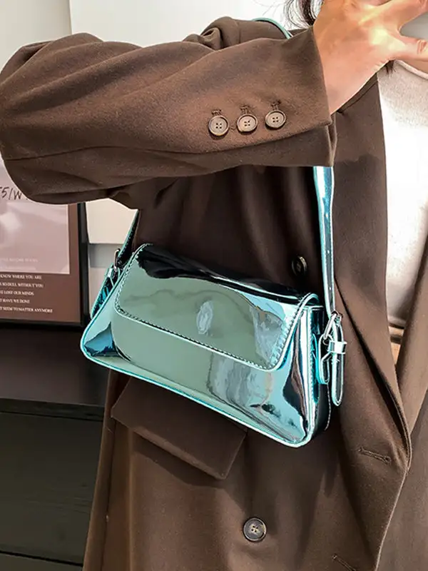 Geometric Zip Shoulder Bag