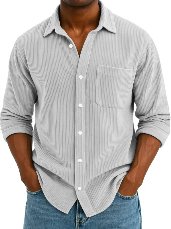 Clean Cut Corduroy Camp Collar Shirt