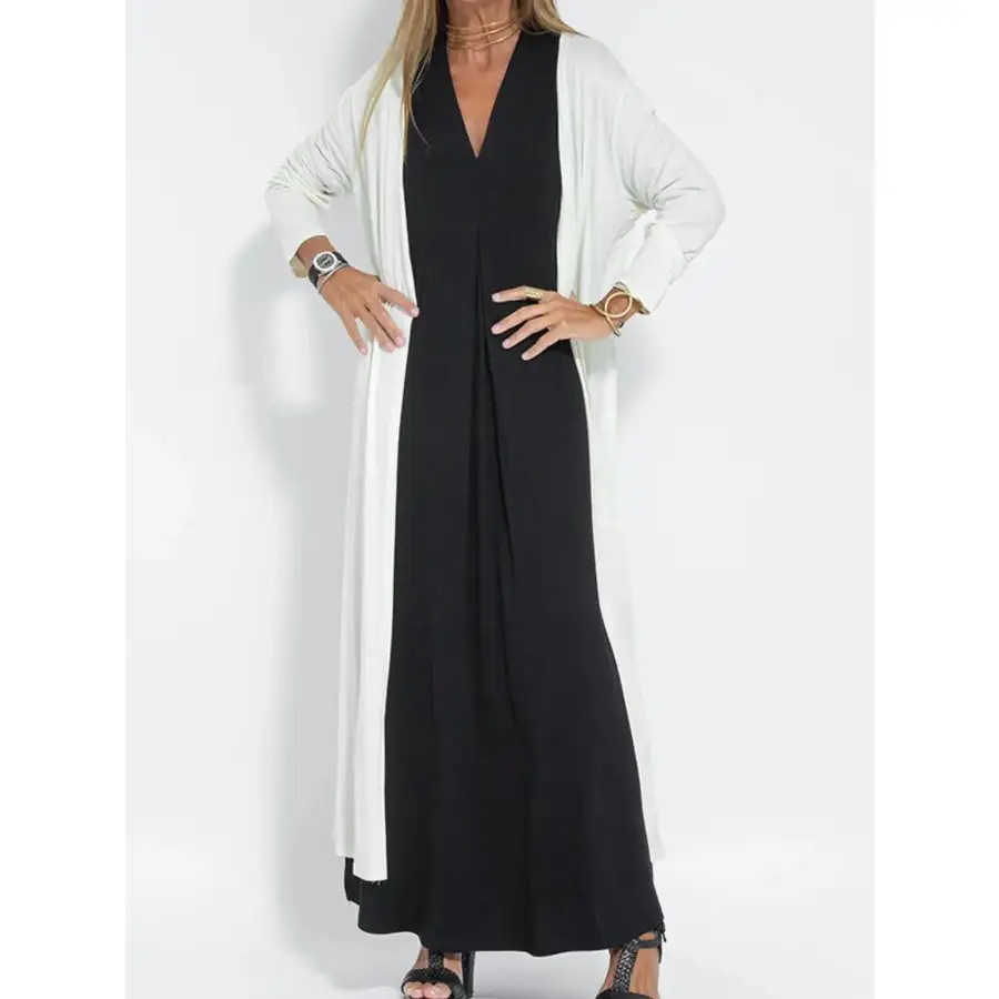 Full Size V Neck Sleeveless Maxi Dress with Slit Plus Size