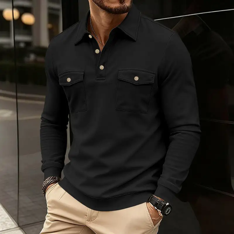 Long Sleeve Fitted Polo Shirt