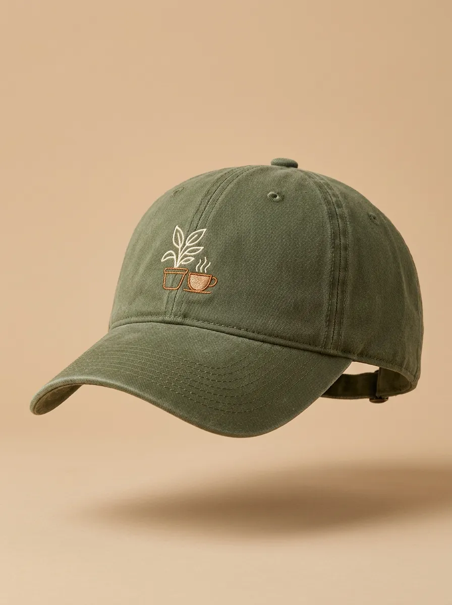 Coffee-Lover Embroidered Potted-Plant Unisex Baseball Cap