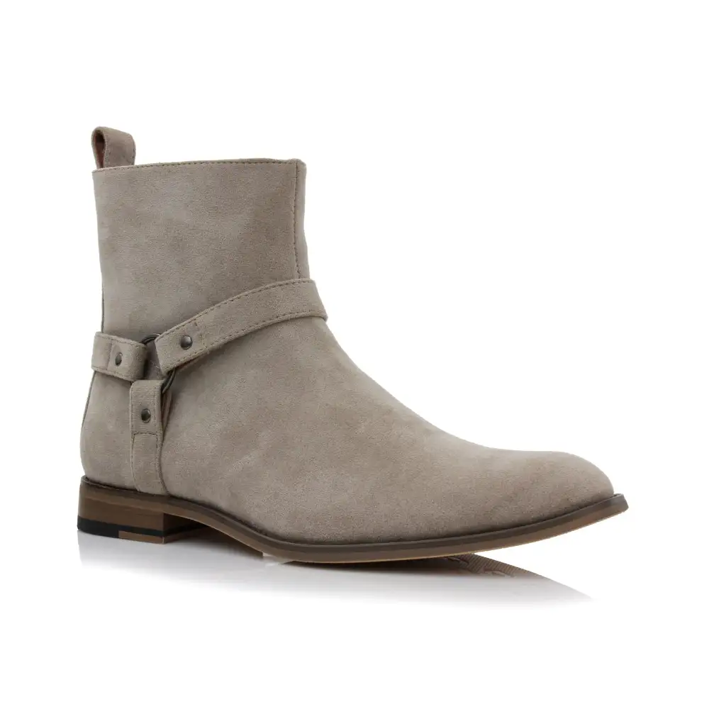 Faux-Suede Suede Faux-Leather Chelsea Boots
