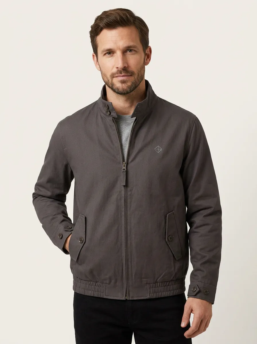 Men's Ridge Logo Embroidered Zip-Up Jacket