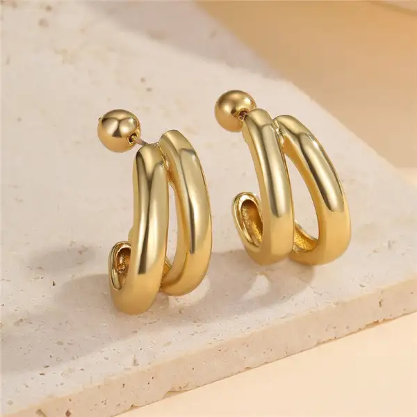 Double Hoop Sculptural arrings
