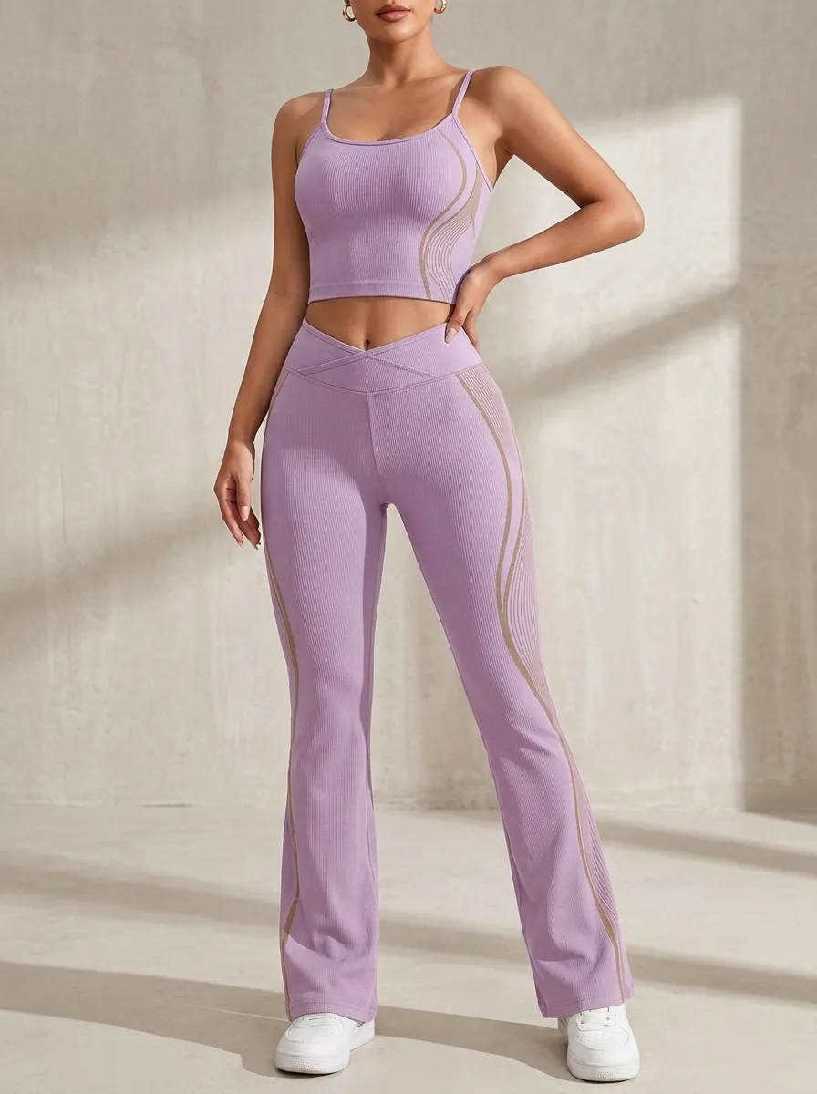 Ribbed Paneled Flare Active Set