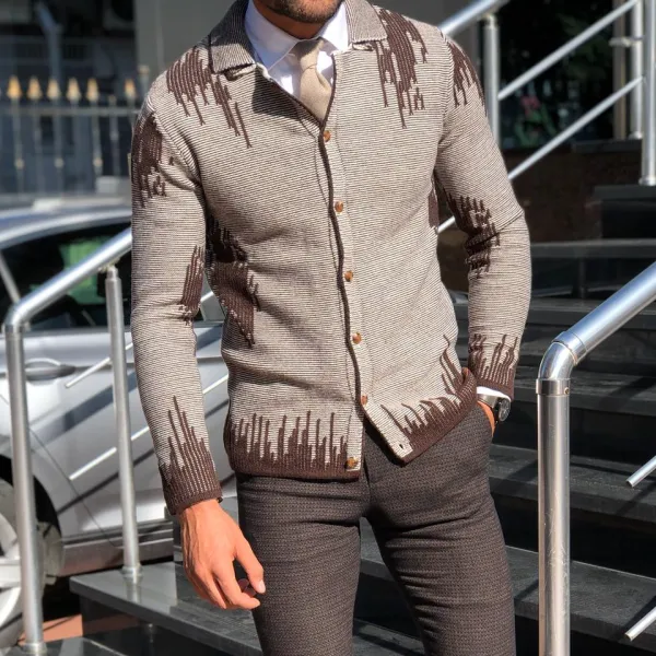 Classic Patterned Slim Fit Knit Cardigan