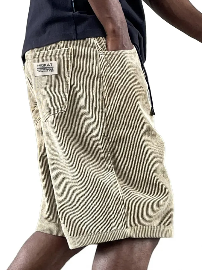 Relaxed Corduroy Utility Pocket Shorts