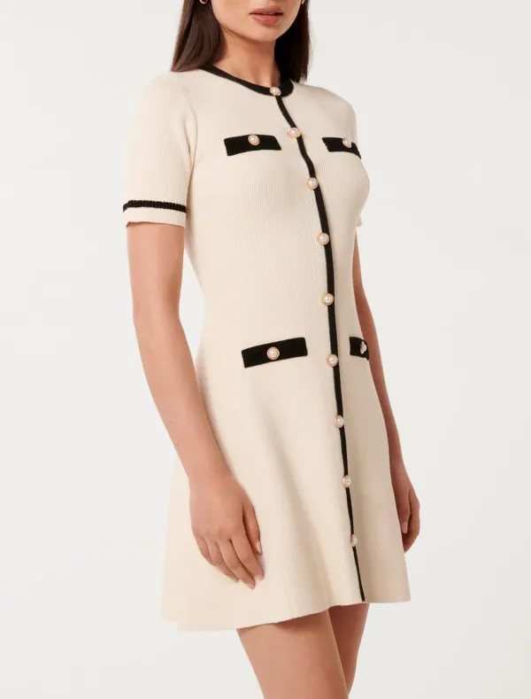 Crew Neck Knit Mini Dress