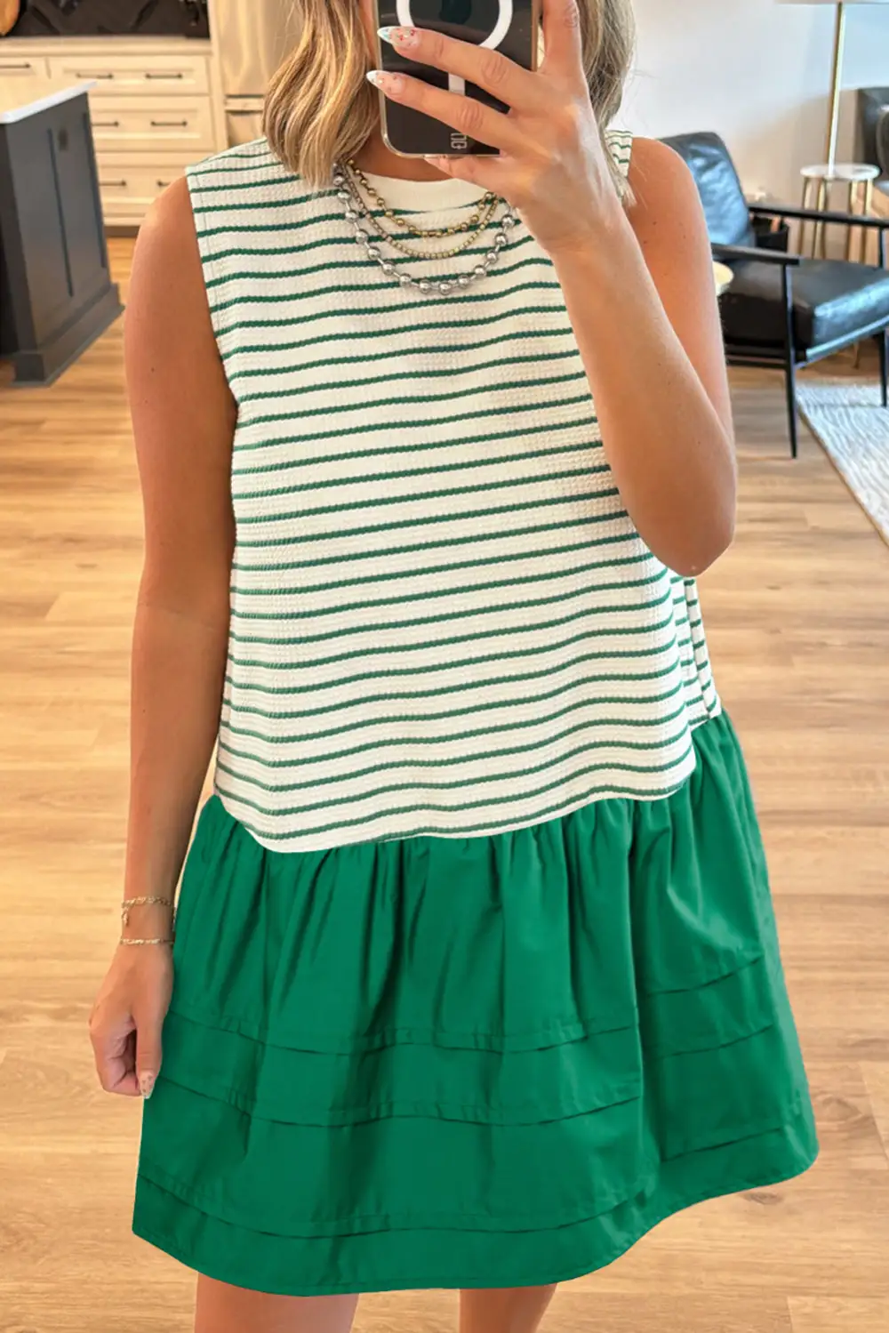 Woven Ruffled Sleeveless Mini Dress