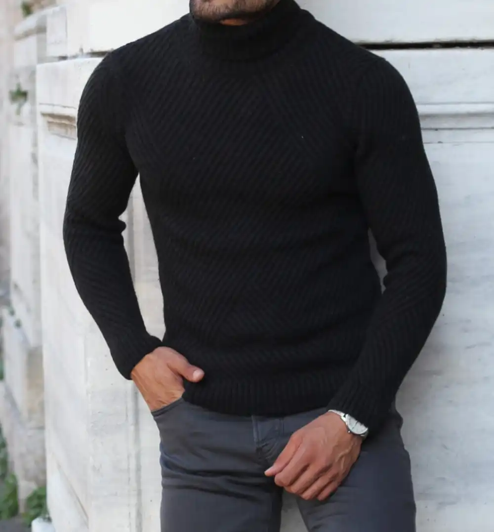 Distinctive Slim Fit Knit Turtleneck Sweater